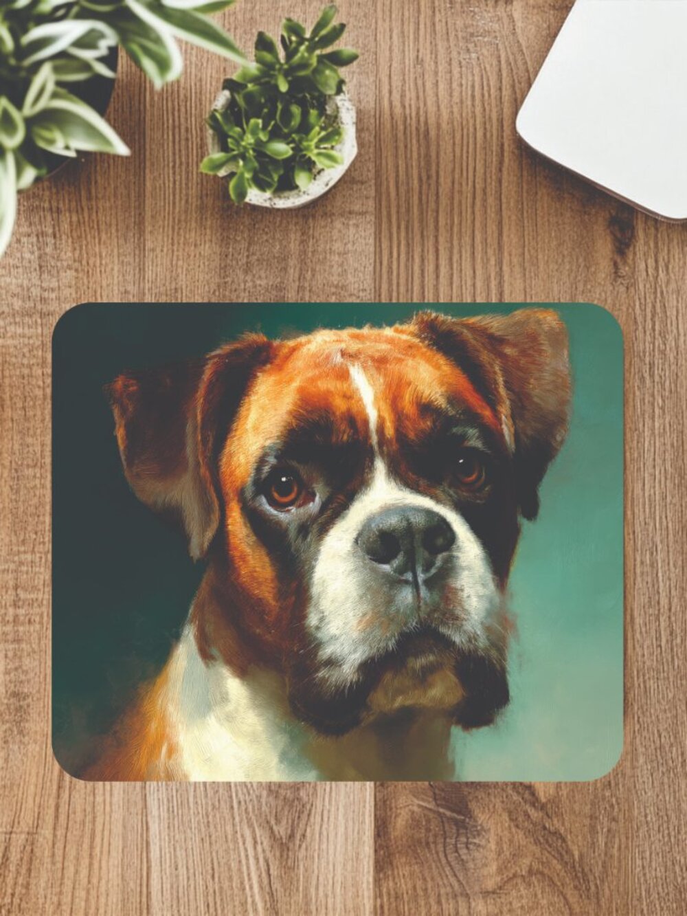 Boxer Dog Face Computer Mousepad Home Office Decor Mouse Mat